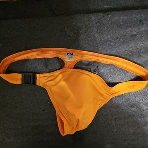 Orange Men's N2N Fire Island Swim Thong -Medium